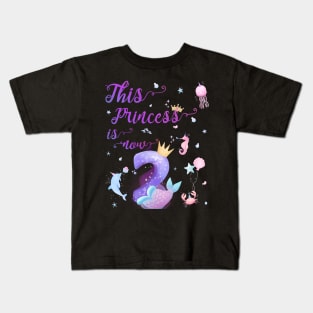 This Princess Is Now Two Years Old 2nd Cute Girl Birthday Kids T-Shirt